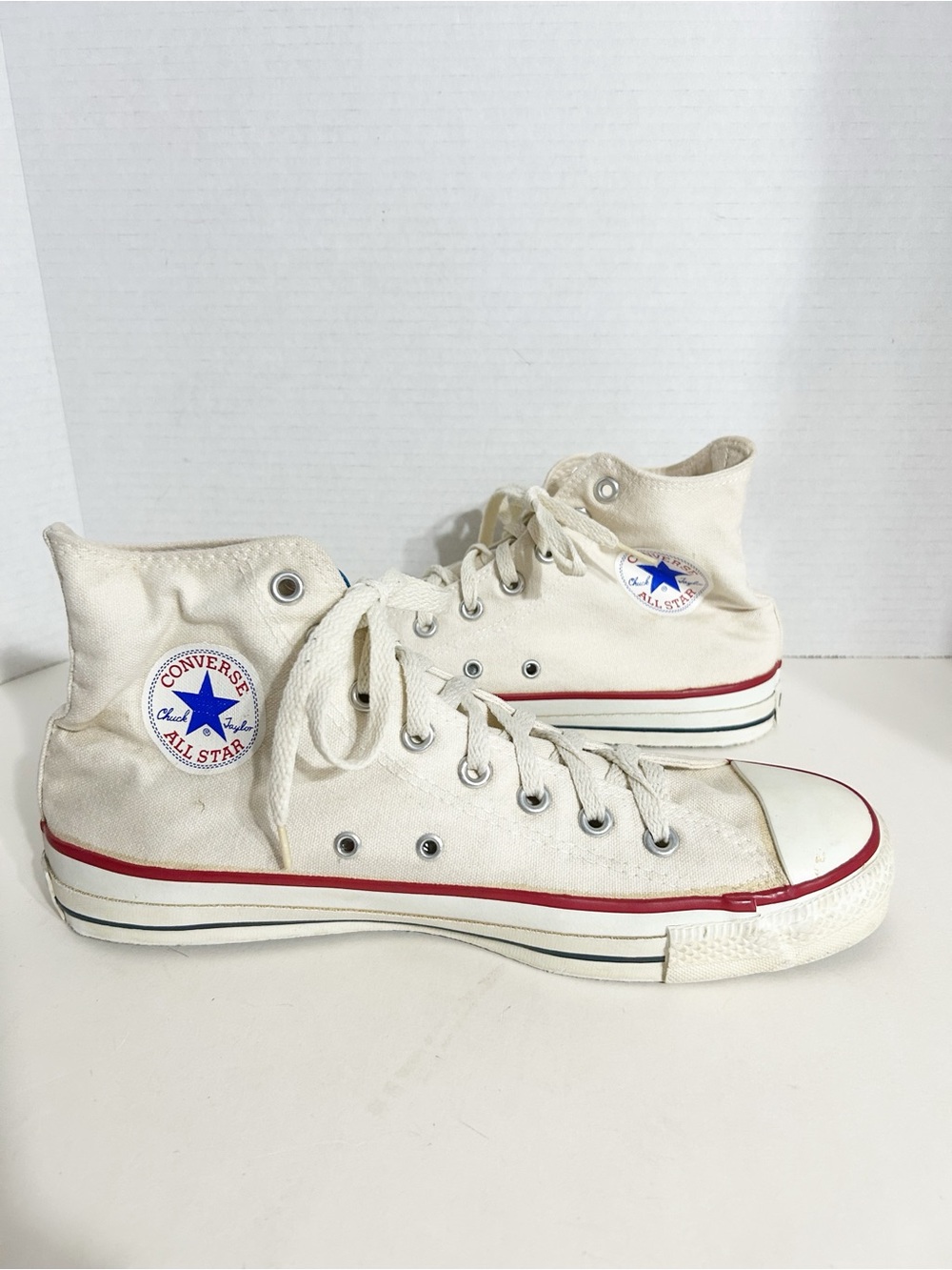 Converse Chuck Taylor All Star High-Top Sneakers – Off-White Canvas – Size 10 - Picture 2 of 10